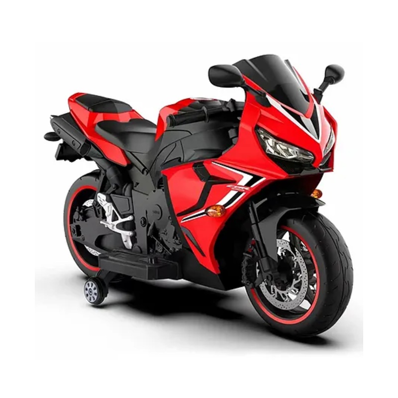 SRECAP CBR Rechargeable Battery Operated Sports Bike, Ride on Toy Bike with Led Light, Music & USB, Baby Racing Electric Bike – Red