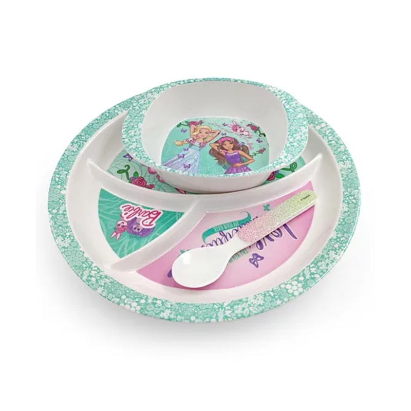 Superware Melamine Kids  Dinner Set (T383)- Barbie -Butterfly  ( Set of 3 )