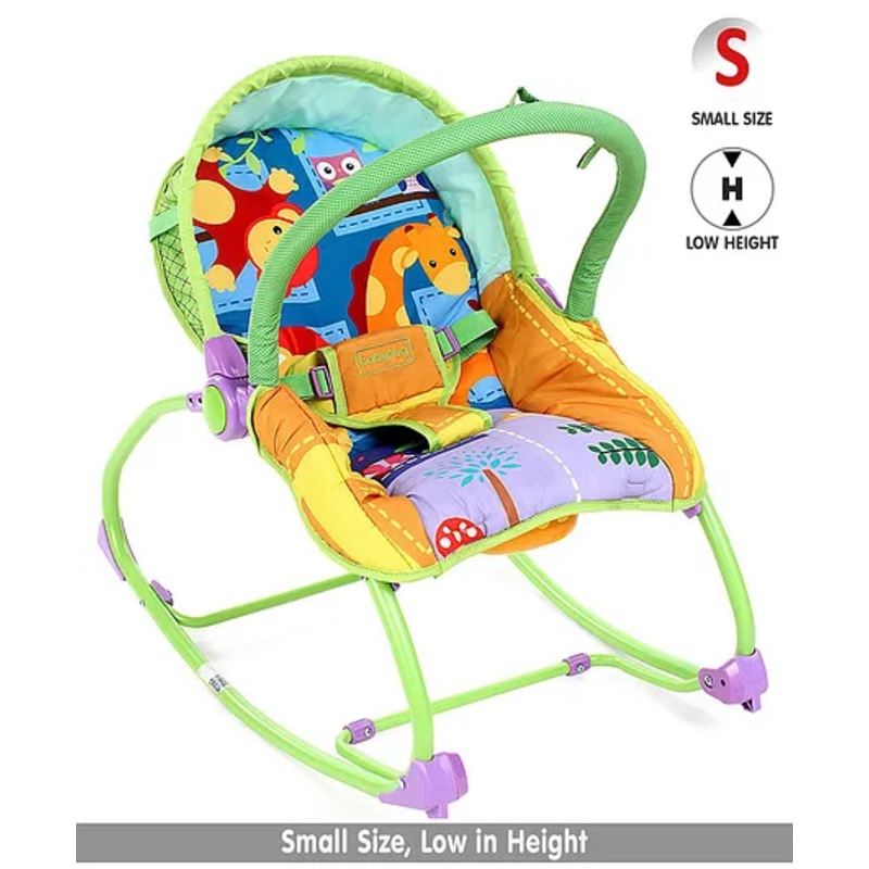 Babyhug Delight 3 In 1 Infant To Toddler Rocker With Safety Harness & Reclining Seat – Multicolour( Without Soft Toys)