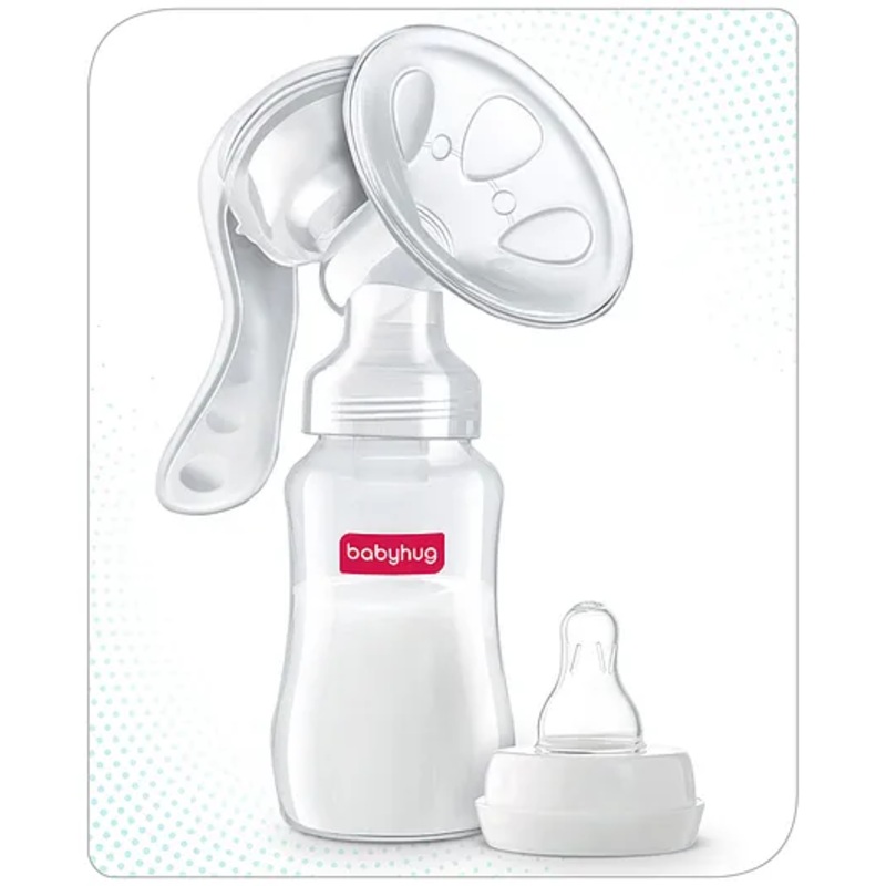 Babyhug Manual Breast Pump with 2 Suction Modes- White