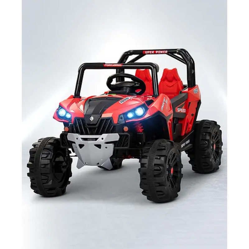 Baybee Gralto UTV Battery Operated Jeep for Kids, Ride on Toy Baby Car with Music & Light, Kids Jeep Battery Car Spring Suspension Electric Jeep Car for Kids (Red)