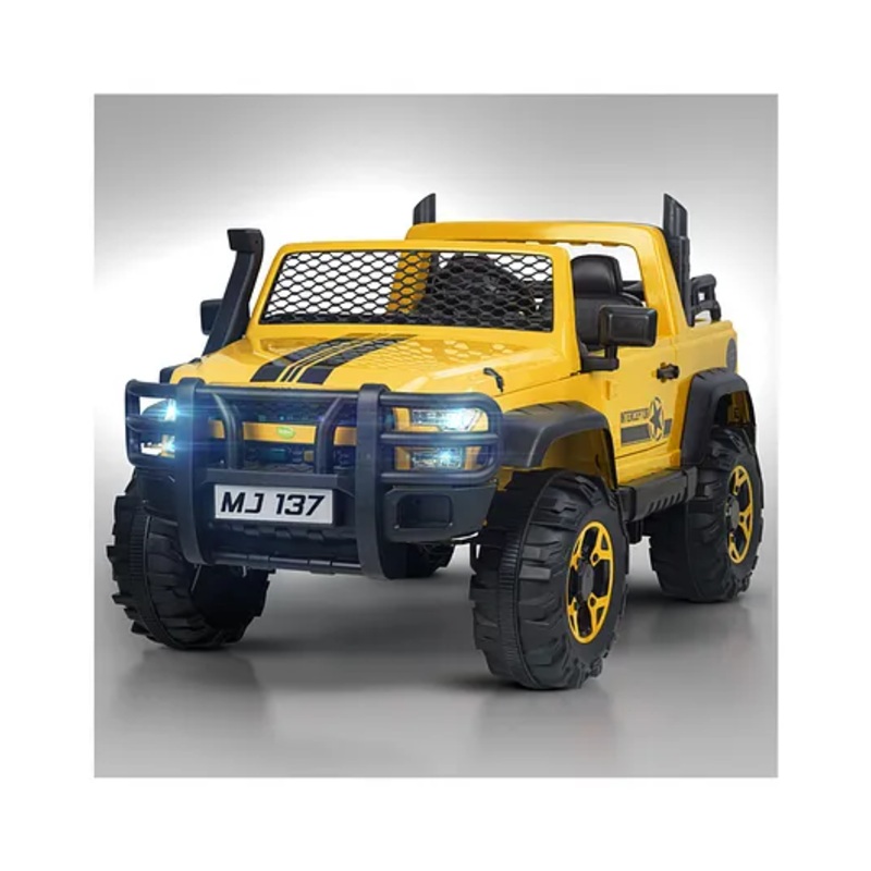 Baybee Rampage Rechargeable Battery Operated Jeep for Kids, Ride on Toy Kids Car with Bluetooth, Music & Light Electric Jeep Car for Kids (Yellow)