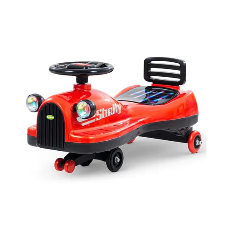 BAYBEE Trio Magic Swing Cars Twister Ride on Toy Car with Scratch Free PP Wheels Music & Led Lights | Push Ride Car | Magic Car – Red