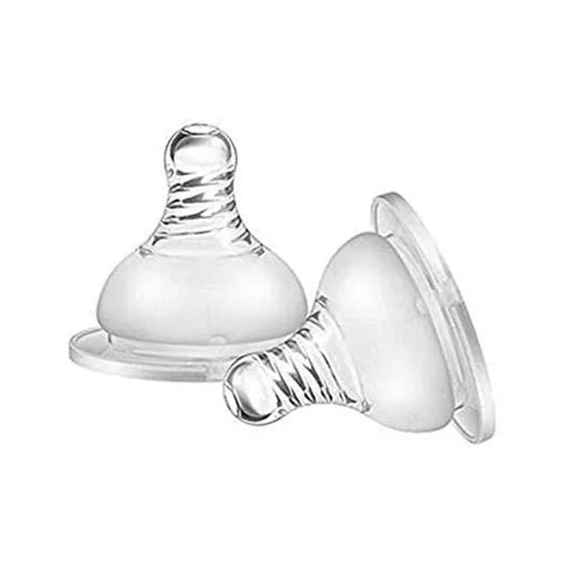 DOMENICO Natural Wide Neck Silicone Nipple – Pack 0f 2