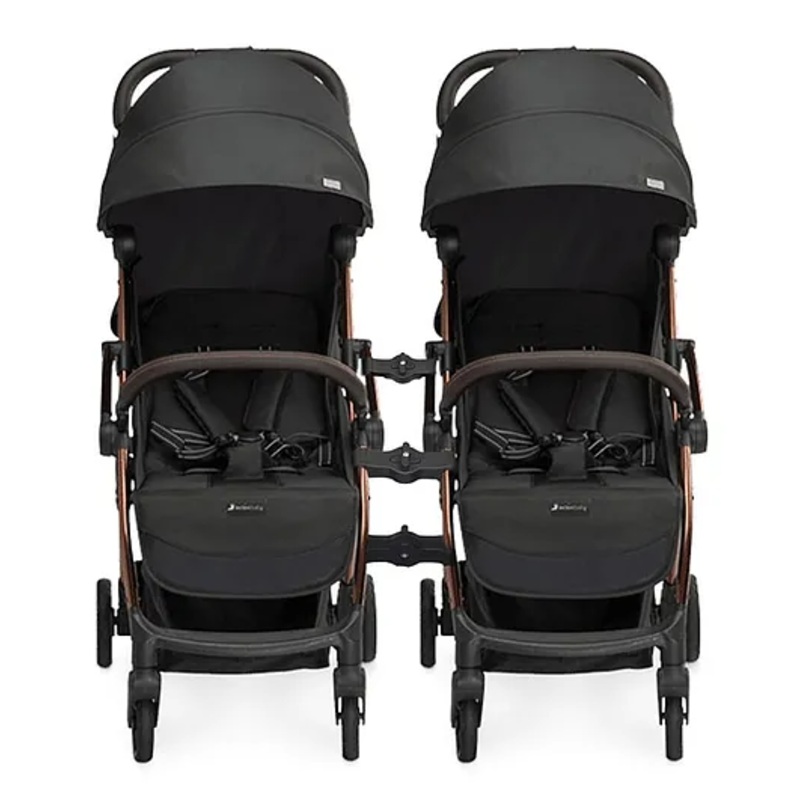 Leclerc Baby Twin Stroller Bundle – Influencer Black Brown + Influencer Black Brown withTwin Connector | Lightweight, Compact, Travel-Friendly