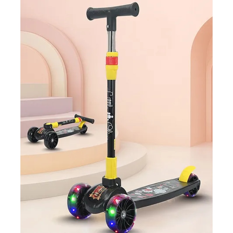 Little Olive Enduro 4 Level Height Adjustable Scooter with LED Lights – Black