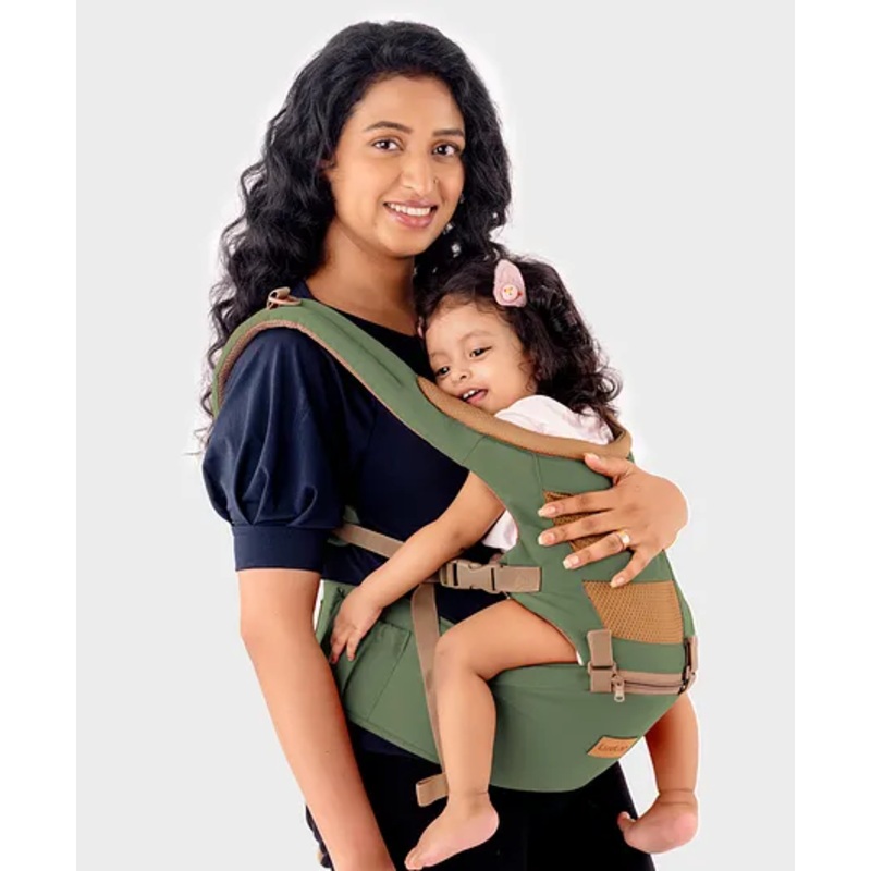 LuvLap Royal Hip Seat Baby Carrier with 4 Positions for 6-24 Months, Adjustable Newborn to Toddler, Max Weight 15 kg (Green)