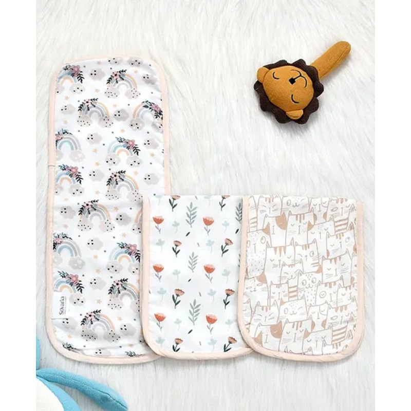 SOVANA 5 Layer Muslin Reversible Burpads- Neutral