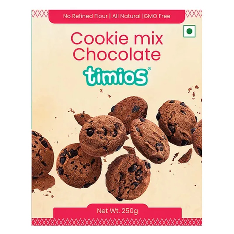 timios Eggless No Maida Instant Chocolate Cookie Mix with Choco Chips – 250 g