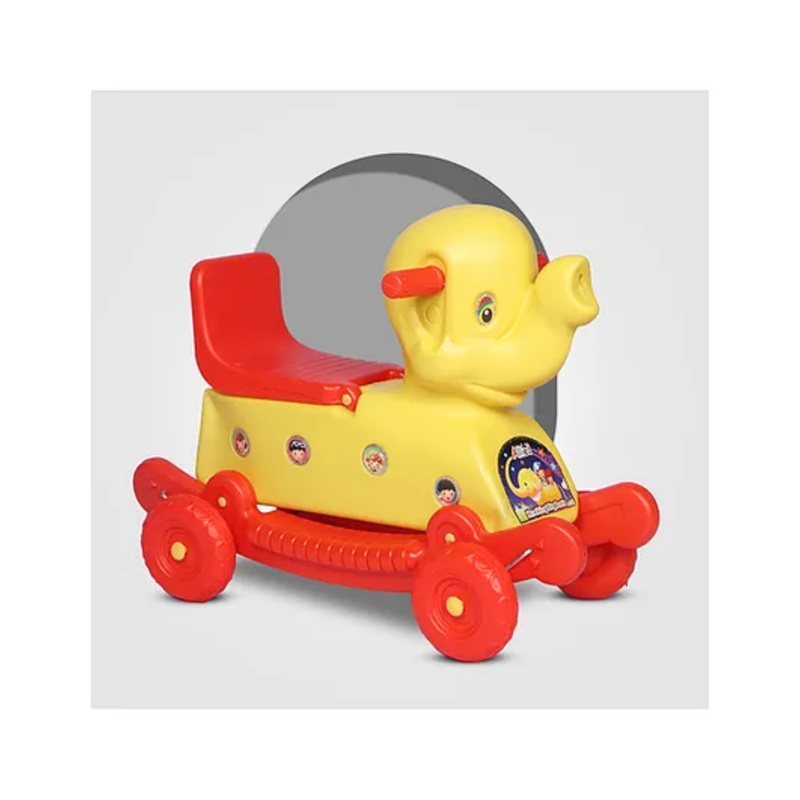 Toy Plus Elephant Baby Push Ride On and Rocker – Red Yellow