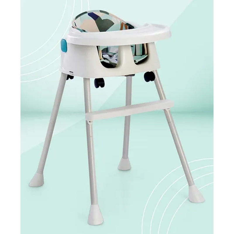 4 in 1 Convertible High Chair with Adjustable Height & Comfortable Seat – White