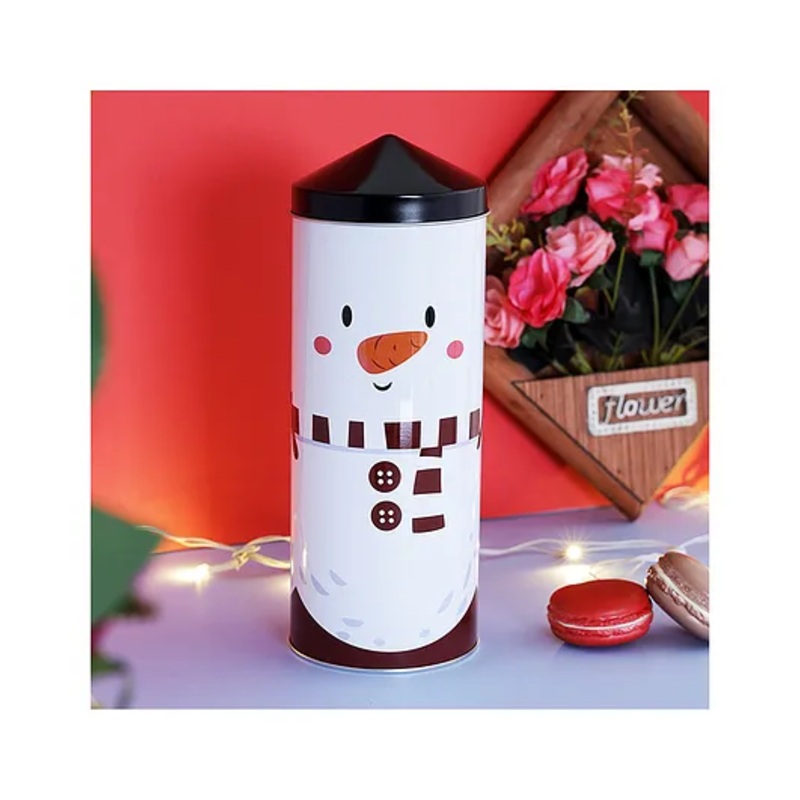 A Vintage Affair Snowman Trinket Snack Container – White