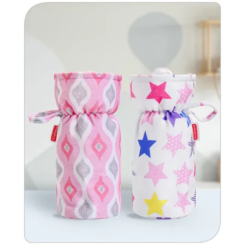 Babyhug Feeding Bottle Cover Star Print Pack of 2 Pink – Fits upto 330 ml Each