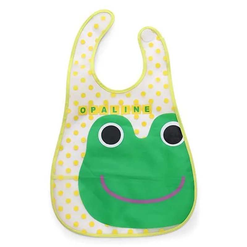 Babyhug Waterproof Plastic Crumb Catcher Bib Frog Print (Color May Vary)