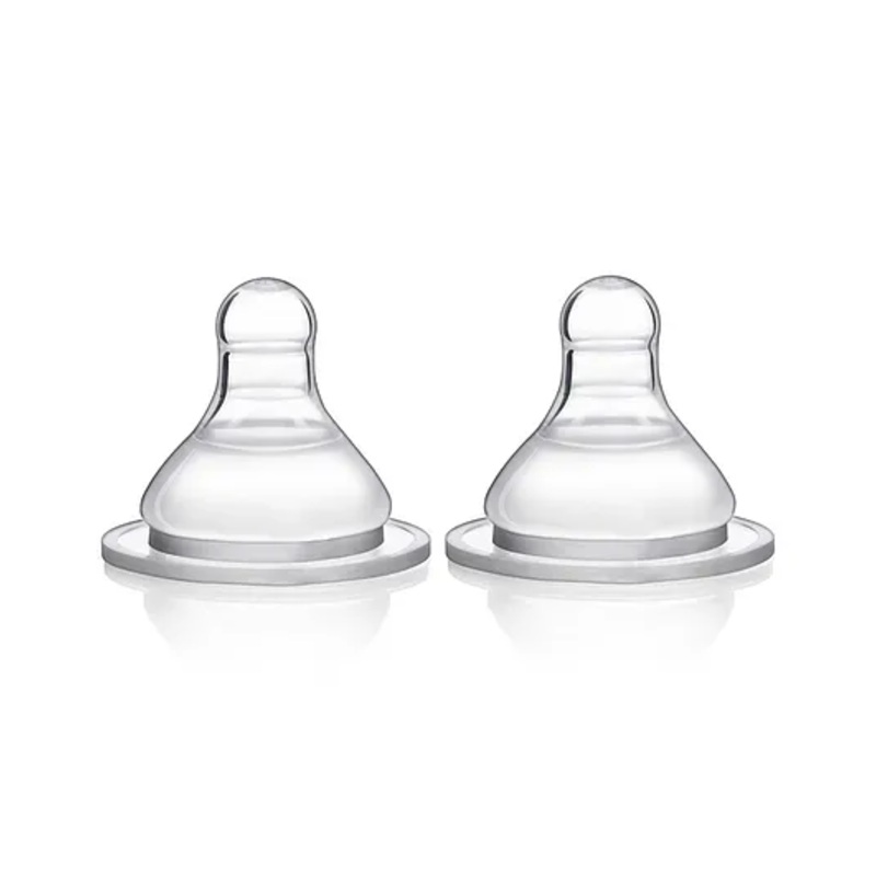 Babyhug Wide Neck Silicone Nipple Medium Flow – Pack of 2