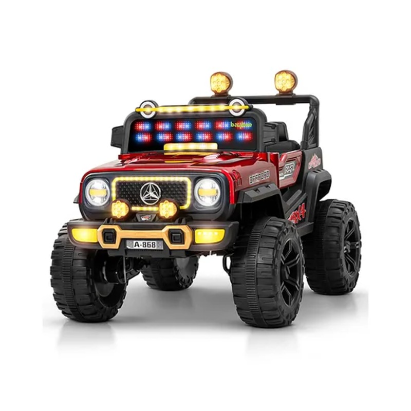 Baybee 44 Wrangler Battery Operated Jeep for Kids, Ride on Toy Kid Car with RGB Windshield Light & Music | Electric Jeep Battery Cars | Baby Big Car for Kids (Red)