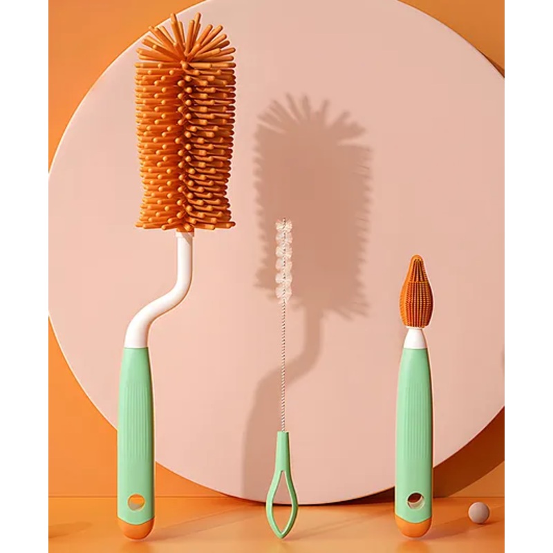 Bembika Baby Bottle Brushes: The Ultimate Bottle Brush Set For Your Baby Feeding Bottle Brush And Nipple Cleaner Brush Needs Green Set of 3