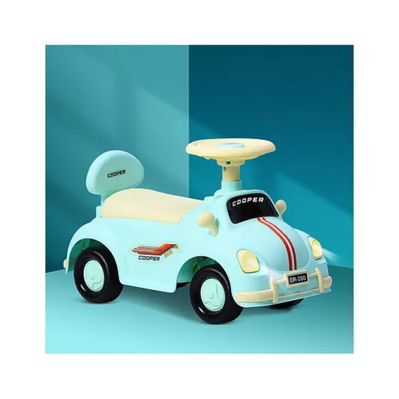 Dash Car Ride-On For Kids With Headlights Music Under Seat Storage Big Wheels And Push Handle Ideal Ride-On for 1+ Years Kids 20kg Capacity Durable Baby Toy Car- Green