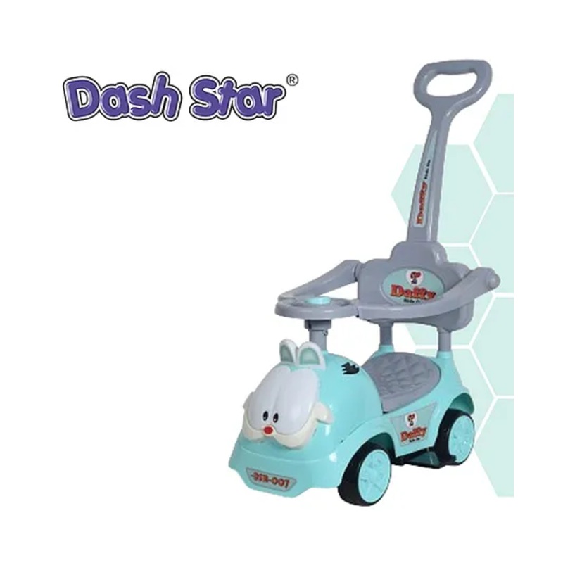Dash Star Deffy Ride On Push Musical Baby Car With Protective Arm Rest And Parent Handle – blue