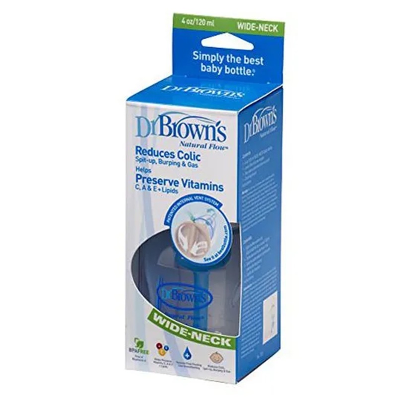 Dr Brown Natural Flow Polypropylene Wide Neck Bottle – 240 ml