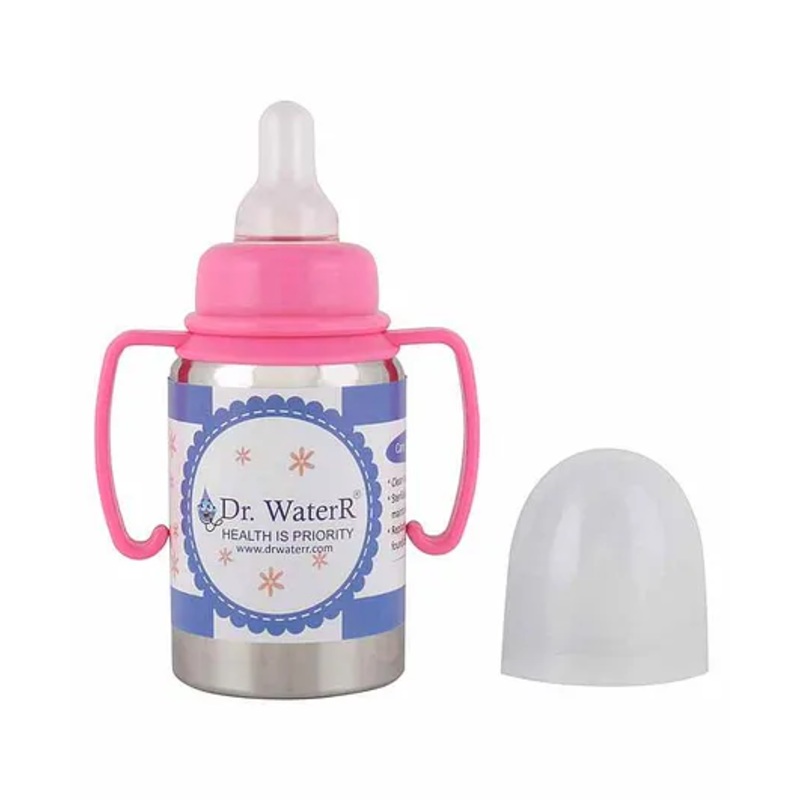 Dr.WateR Twin Handle Feeding Bottle Pink – 150 ml