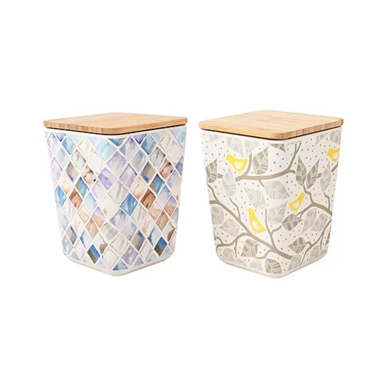 Earthism Eco Friendly Bamboo Fibre Canister Pack Of 2 – Multicolor