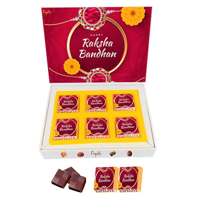 Expelite Unique Rakhi Gift  for Brother – 6 pieces Raksha bandhan special Chocolate gifts online