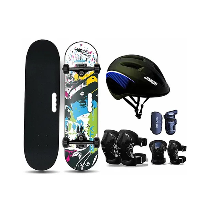 Jaspo Dragon Fire Fiber Pro Skateboard Combo Blue Black