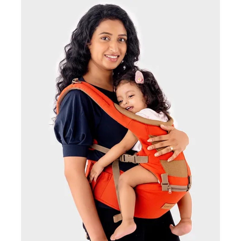 LuvLap Royal Hip Seat Baby Carrier with 4 Positions for 6-24 Months, Adjustable Newborn to Toddler, Max Weight 15 kg (Orange)