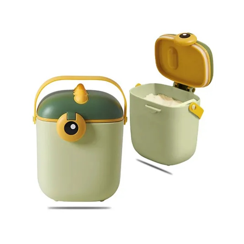 SKB DINO PRINT 800Ml Baby Formula Dispenser with Scoop, Food grade PP Double Layer Anti-Leak Milk Powder Dispenser Container – Color & Design May Vary