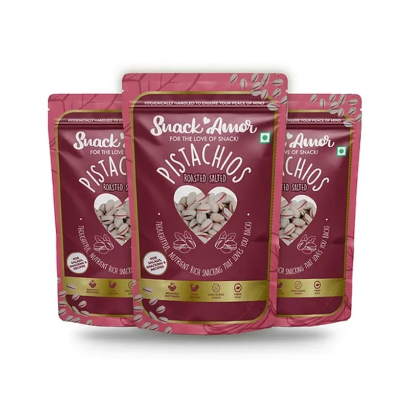 SnackAmor Premium Roasted Salted Pistachio Pack Of 3 – 170 gm