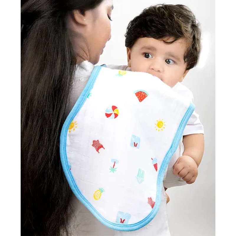 Theoni Cotton Muslin 3Layer burpy bib-Holiday Hues