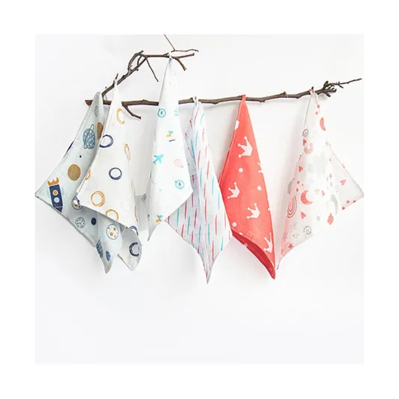 Yellow Doodle Lil Travellers Printed Organic Cotton Muslin Wipes Pack Of 6 – Multicolour