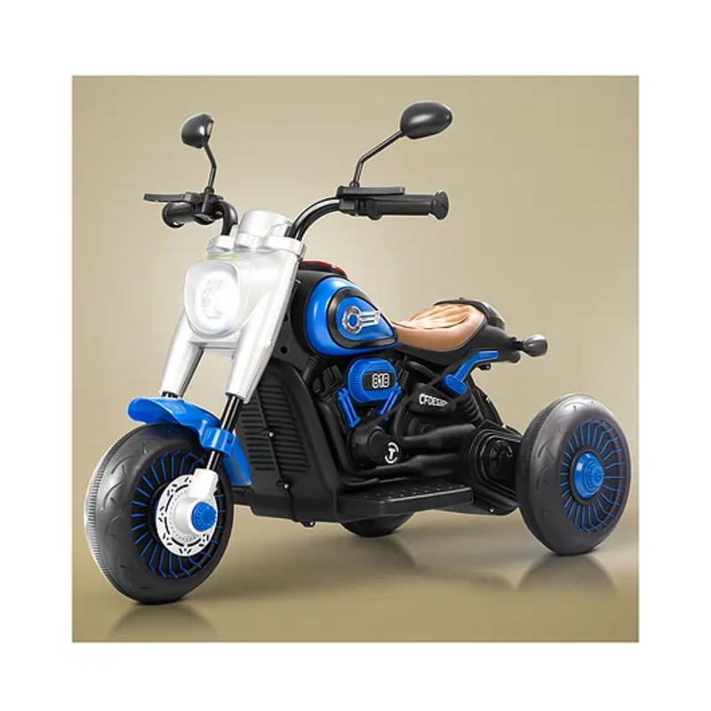 BAYBEE Boltster Electric Bike for Kids with Foot Accelerator & Music | Rechargeable Kids Bike with LED Light, Bluetooth & USB | Baby Battery Operated Ride on Bike (Blue)