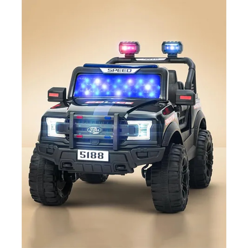 Baybee Sirenz 44 Battery Operated Jeep for Kids, Ride on Toy Kids Car with RGB Windshield Light & Music (Black)