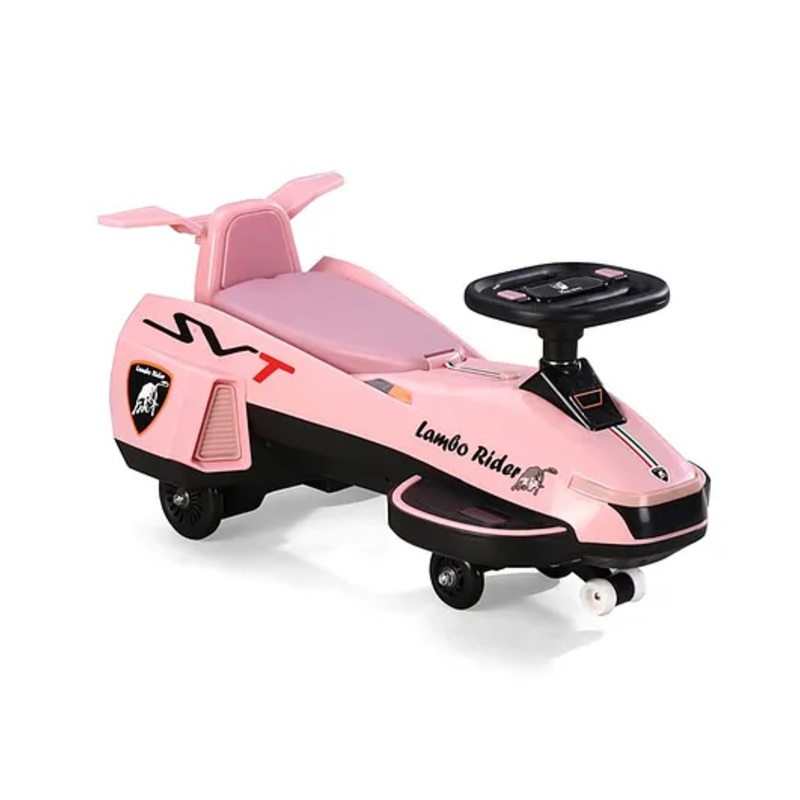 Kids Swing Car With Light & Music – Pink| Easy to Handle| Built for Rough Play| Encourages Physical Activity| Smooth PU Wheels