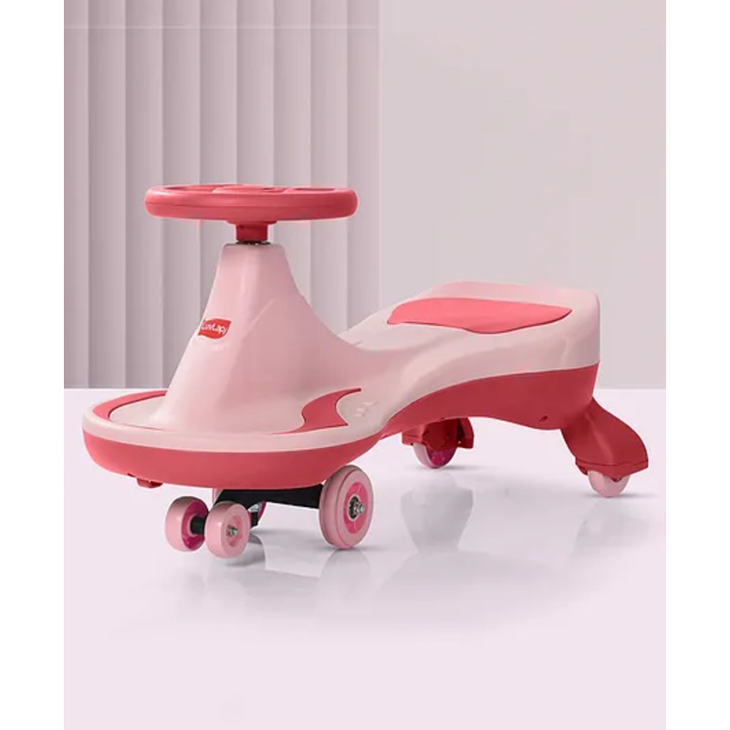 LuvLap Sunny Swing Car, Kids Push Magic Ride-On Toy for 3+ Years, Comfortable Seat, Durable Build, Smooth Rolling Wheels for Fun Play, Pink