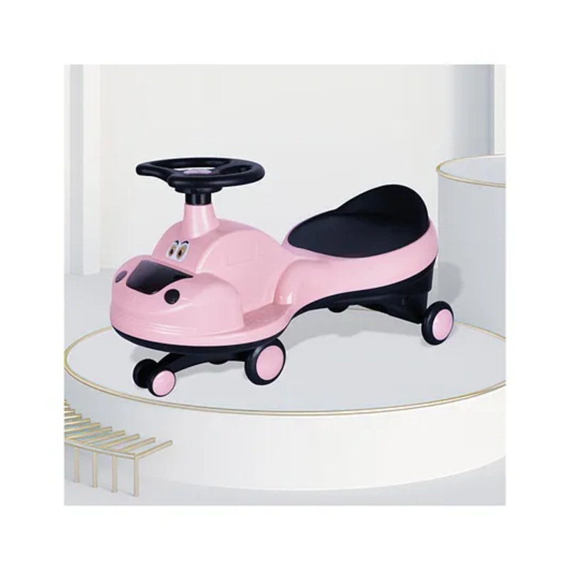 R for Rabbit Iya Iya Zippy Kids Swing Car, Scratch Free PVC Wheels with ABEC7 Bearing, Ride on Magic Toy Car for Kids Suitable for 3+ Years Boys & Girls, Upto 75 Kgs (Pink)