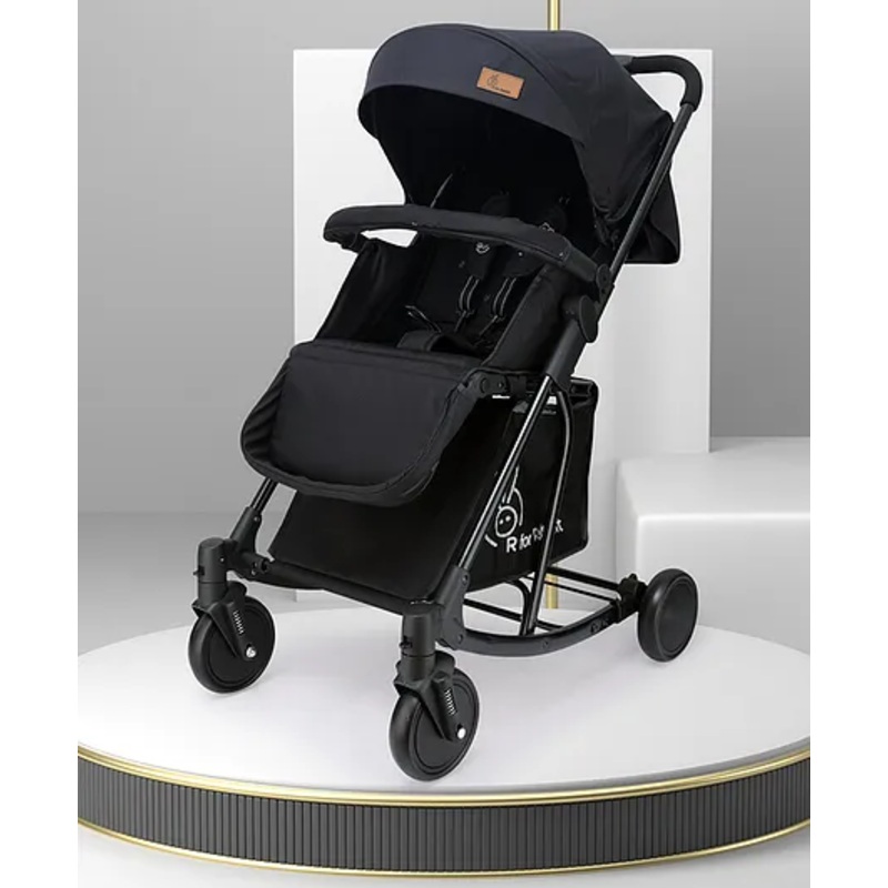 R for Rabbit Rock N Roll Stroller Compact Travel Friendly Pram for Baby, Stroller Turn Rocker for Baby, Kids Pram and Strollers, Prams for Boys and Girls of 0 to 3 Years (Black)