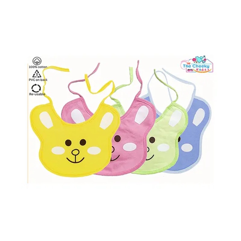 The Cheeky Kidzz Baby Knot Style Double Layered Waterproof Feeding Aprons Bibs Cute Attractive Designs Drool Bibs(PACK OF 4)