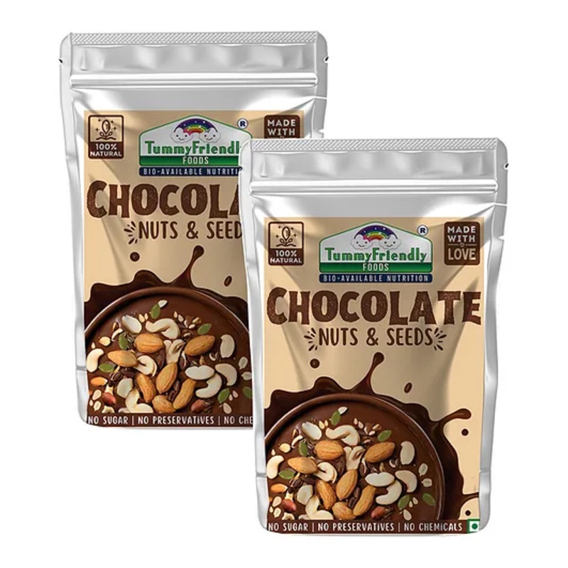 Tummy Friendly Foods Chocolate Nuts and Seeds Mix – 2 Packs – 100 g each.