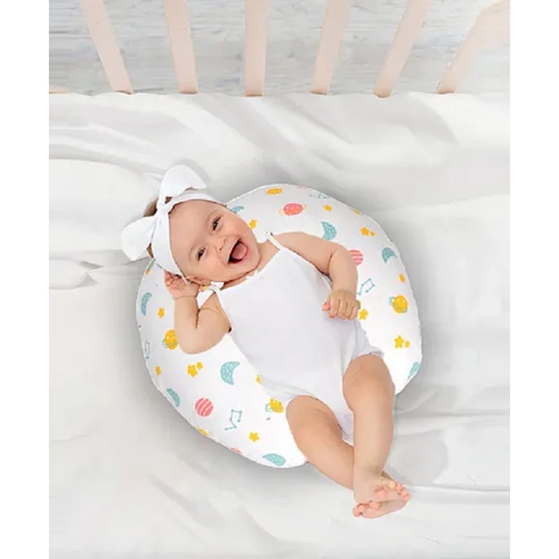 VOIDROP Baby Breast Feeding Pillow, Nursing Pillow U Shaped Pillow Helper for Mother and Baby Pillow with Detachable Cover with Moon & Start Print