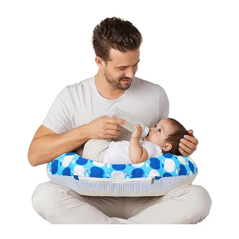 VParents Feeding Pillow Apple Print – Blue