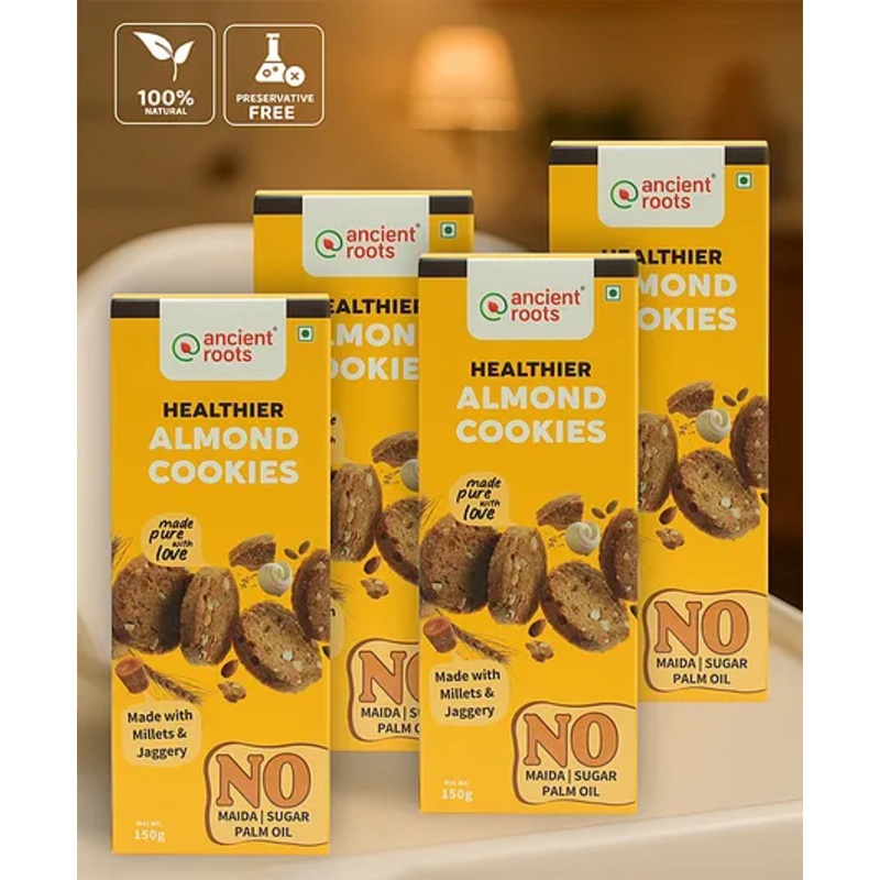 Ancient Roots Almond Cookies Pack Of 4 -150 g Each