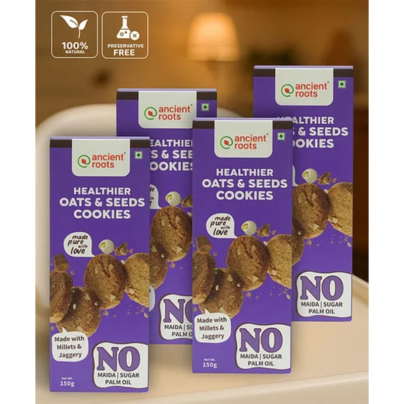 Ancient Roots Oats & Seeds Cookies Pack Of 4 -150 g Each