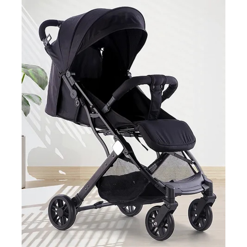 Angels & Mice Urban Glide, Trolley Pull, Self Standing, Newborn to 5 Years, 5pt. Safety Harness, Steel Frame, ABS Wheel 360 Swivel, Fits Airplane overhead bin-Black