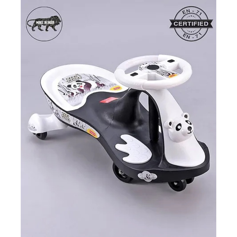 Babyhug Baby Panda Gyro Swing Car With Steering Wheel – Black & White