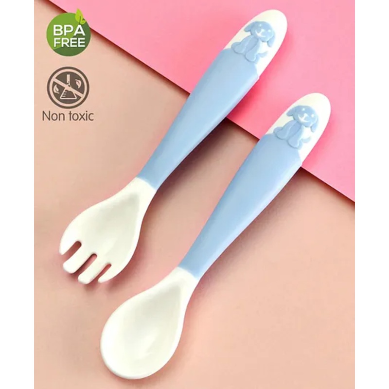 Babyhug Flexible Spoon & Fork Set – Blue