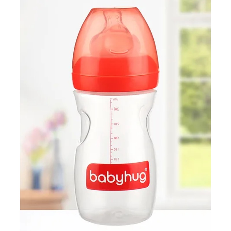 Babyhug Wide Neck Sterilizable Feeding Bottle Red – 260 ml