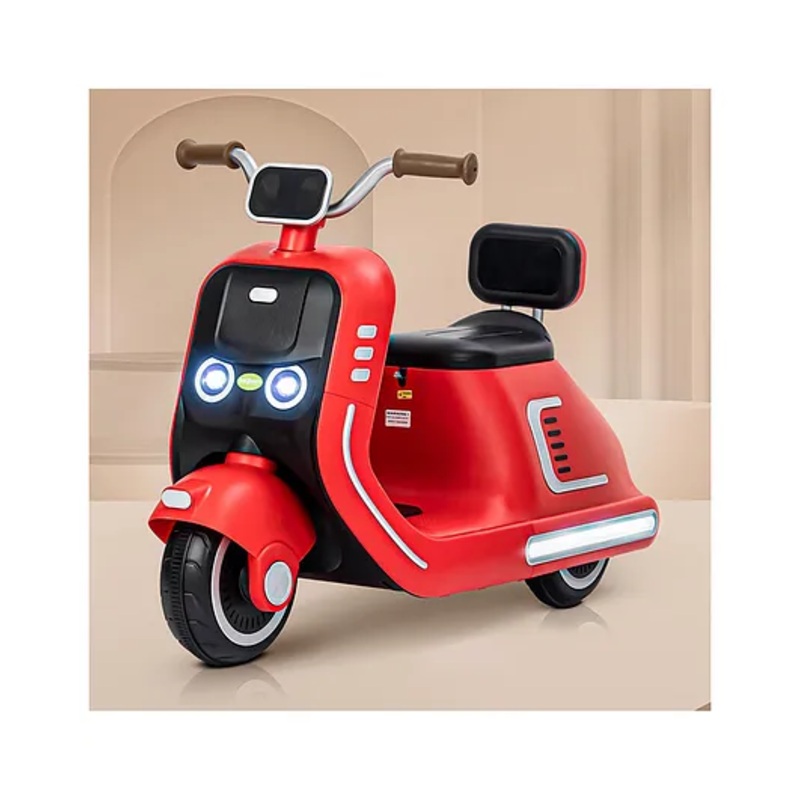Baybee Robico Battery Operated Bike for Kids, Ride on Toys Kids Bike Scooty with Music & LED Light, Baby Rechargeable Battery Bike, Electric Bike for Kids (Red)
